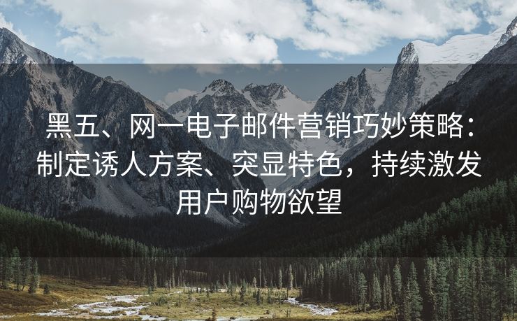 黑五、网一电子邮件营销巧妙策略：制定诱人方案、突显特色，持续激发用户购物欲望