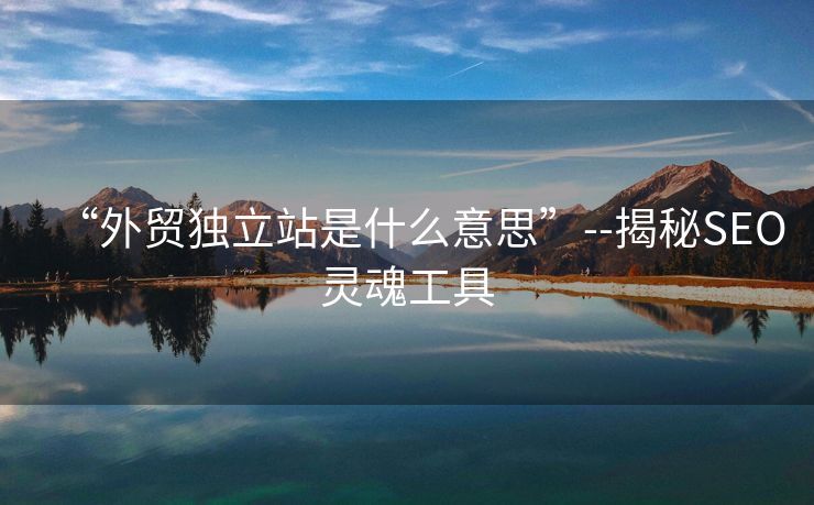 “外贸独立站是什么意思”--揭秘SEO灵魂工具